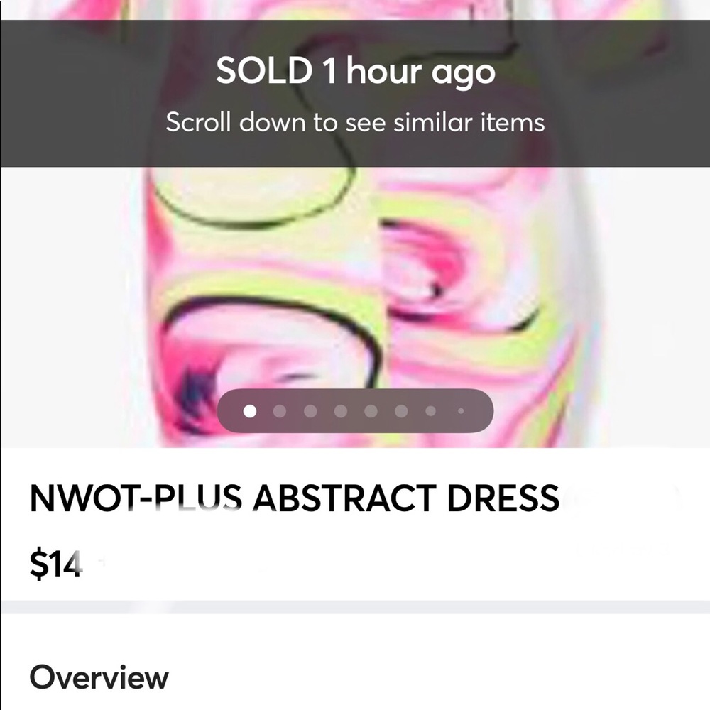 NWOT Plus Abstract Ruched Dress